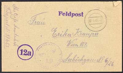 2 KURLAND-Feldpostbriefe des Landesschützen Btl. 861 (vermutlich Bewacher von Kriegsgefangenen) vom März 1945, - Briefmarken