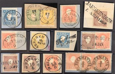 Briefstück - Österr. - Abstempelungen auf Ausgabe 1858 Schlesien, - Briefmarken