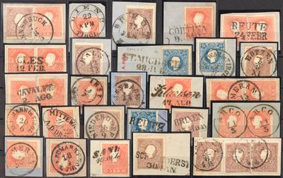Briefstück - Österr. - Abstempelungen auf ausgabe 1858 Tirol, - Briefmarken