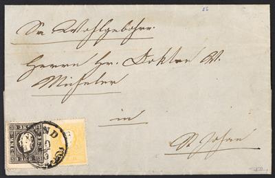 Poststück - Österr. - Abstempelungen auf Ausgabe 1858 Salzburg, - Briefmarken
