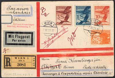 Poststück - Partie Österr. Flugpost aus 1929/1937, - Briefmarken