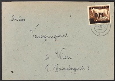 Poststück - Wien - Mödling 1945 phil. Dokumentation mit ca. 30 Belegen, - Briefmarken