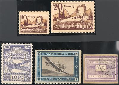 **/*/Briefstück/Poststück - D.Reich - Sammlung halbamtliche Flugmarken u.a. mit Nr. 2 Briefstück, - Francobolli