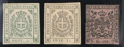 */(*)/gestempelt - Sammlung  MODENA 1852/59 - u.a. Nr. 7, - Stamps