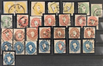 gestempelt/Briefstück - Österr. Monarchie - Partie Ausg. 1861/64 u.a. mit Entwertungen, - Stamps