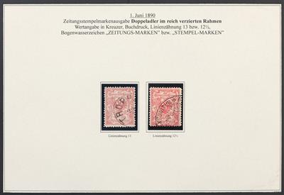gestempelt/Briefstück/Poststück - Österr. Monarchie - Sammlung Zeitungsstempelm. u.a. mit Bogenproben, - Známky