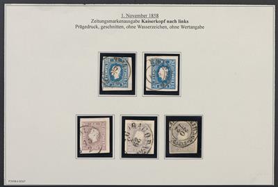 gestempelt/Briefstück/Poststück - Spezialpartie Österr. Ausg. 1858 mit etwas Nr. 16/17, - Francobolli