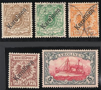 gestempelt/*/** - D. Kolonien - Sammlung Karolinen u.a. mit Nr. 1I * sign. Köhler, - Stamps