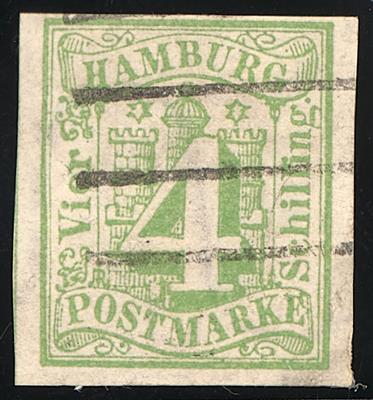 gestempelt - Hamburg Nr. 5b mit zweitem Strichstempel, - Stamps