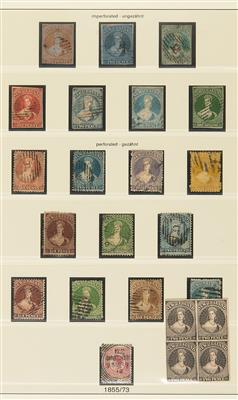 gestempelt/**/* - Sammlung Neuseeland ca. 1855/1971 mit Farbnuancen, - Briefmarken