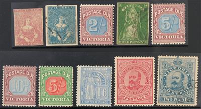 gestempelt/* - Schöne Sammlung Australien (Viktoria) Ausg. 1850/1912 mit Portom., - Briefmarken