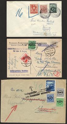 Poststück/Briefstück - Patrtie Portobelege ab 1945 u.a. auch Zustellkarten etc., - Známky