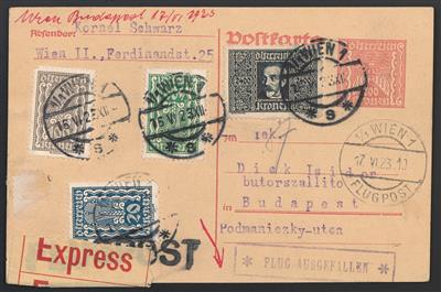 Poststück - Partie meist Ganzsachen Monarchie und I. Republik als Flugpost, - Briefmarken