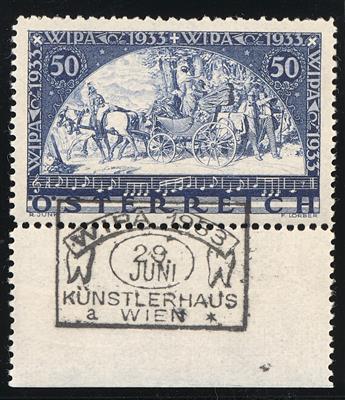 .gestempelt - Österr. WIPA glatt Unterrandstück mit motivfreiem Sonderstempel des Künstlerhauses, - Briefmarken