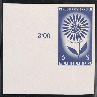 ** - Österr.   ANK. Nr. 1203 U (Europamarke) ungezähntes postfr. Pracht-Eckrandstück mit Reihenzähler, - Známky