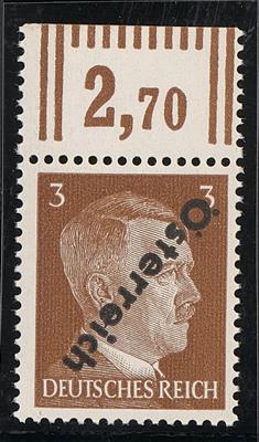 ** - Österr.   ANK Nr. (8) Kcx (3 Pfg. geriffelter Gummi mit kopfstehendem Aufdruck), - Briefmarken