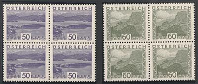 ** - Österr. Gr. Landschaft im postfr. Pracht-Viererbl. (10 g ocker OberrandViererbl.), - Briefmarken