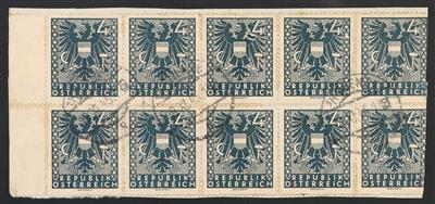 Briefstück - Österr. 1945 - 4 Rpfg. Wappen in Einheit zu 10 Stück, - Známky