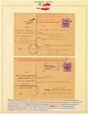 Poststück - Partie Rotkreuz (Transit-) post 1945 vorwiegend aus Oberösterreich, - Briefmarken