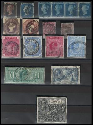 .gestempelt/Briefstück/*/** - Sammlung Großbrit. ab 1840 meist gestempelt, - Stamps
