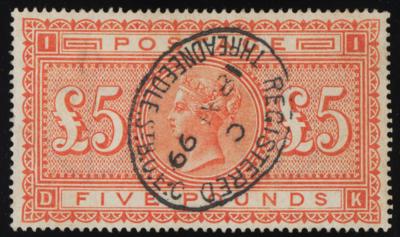 .gestempelt - Großbrit. Nr. 66x mit zentrischer Entwertung "REGISTERED THREADNEEDLE ST. B. O. E. C. 18 AP 99", - Briefmarken