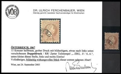 .gestempelt - Österr. Ausg. 1867 - Nr. 39I mit bildseitigem, - Briefmarken