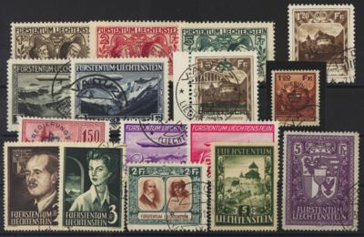 .gestempelt - Sammlung Liechtenstein 1912/2005 u.a. Nr. 82/89 mit Fotoattest Marxer, - Stamps