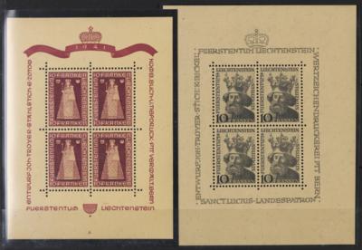 ** - Liechtenstein Nr. 197 (10 Fr. DUX-Madonna) u. 247 (Hl. Luzius), - Briefmarken