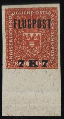 ** - Österr. Nr. (3) B (1918 7K auf 10K Flugpostmarke für die Linie Wien - Kiew NICHT VERAUSGABT, - Známky