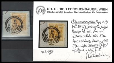 Briefstück - Österr. Ausg. 1850 - Nr. 1HIII ockergelb, - Briefmarken