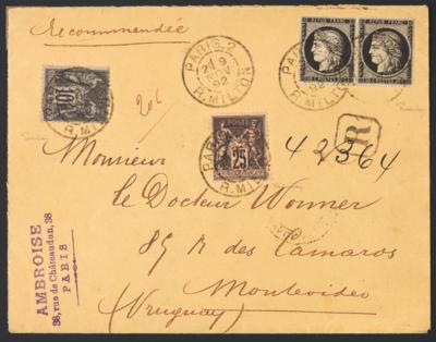 Poststück/Briefstück - Partie Poststücke Frankreich aus ca. 1876/1930, - Briefmarken