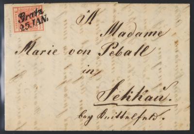 Poststück - Österr. Ausg. 1850 - Nr. 3 H Ia, - Briefmarken