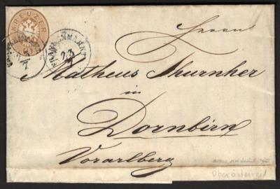 Poststück - Österr. Ausg. 1863 - Ovaler - Známky