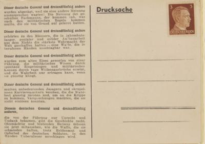 Poststück - Propaganda Postkartenfälschung mit 3 Pfg. Hitler-Propagandafälschungen Motiv Robert Ley, - Známky