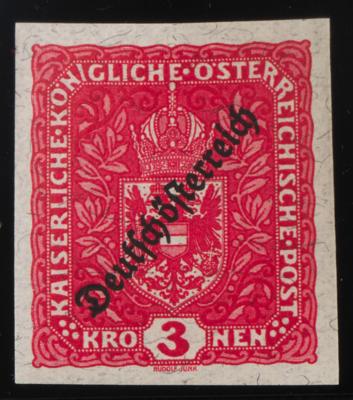 ** - Österr. Nr. 244U (3 Kronen Freimarkenausg. 1919 UNGEZÄHNT), - Francobolli
