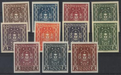 ** - Österr. Nr. 398U/408U (Freimarkenausgabe "Frauenkopf" 1922/24 UNGEZÄHNT), - Stamps