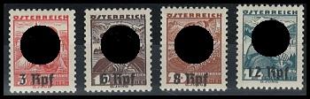** - Österr. Nr. (6) a/(6) d (nicht verausgabte Überdruckmarken 1938, - Briefmarken