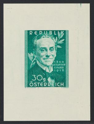 (*) - Österr. Nr. 975PU (Alexander Girardi aus 1950 als EINZELABZUG in BLAUGRÜN), - Francobolli