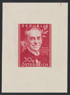 (*) - Österr. Nr. 975PU (Alexander Girardi aus 1950 als EINZELABZUG in RÖTLICHKARMIN), - Známky