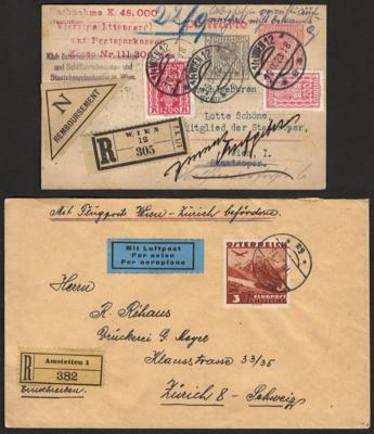 Poststück/Briefstück - Partie Poststücke Österr. I. Rep. u.a. Auslandspost, - Briefmarken
