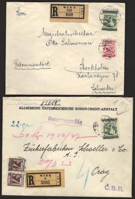 Poststück/Briefstück - Reichh. Partie Poststücke Österr. I. Rep. meist Ziffern- und Frauenkopf Ausgabe, - Francobolli