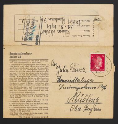 Poststück - D.Reich KZ DACHAU 3 Vordruckbriefe - Briefmarken