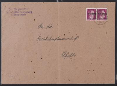 Poststück - Österr. 1945 - Scheibbser Aushilfsausgabe - Kl. partie Poststücke ab Scheibbs, - Briefmarken