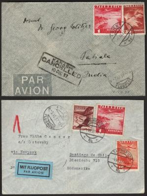Poststück - Österr. I. Rep. - Partie Flugpost meist frankiert mit Ausg. 1935, - Briefmarken