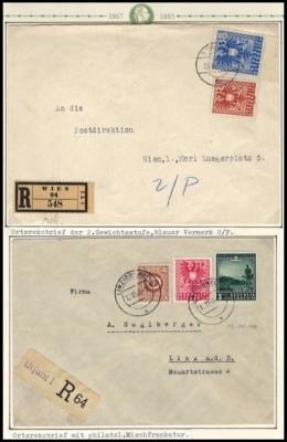 Poststück - Reichh. Partie Österr. Wappenausgabe 1945, - Francobolli