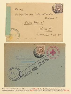 Poststück - Ungewöhnl. Belege des Roten Kreuzes 1945 u.a. Mai-Post an die Auskunftsstelle über Kriegsgefangene, - Francobolli