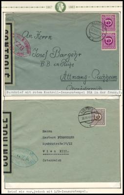 Poststück - Vorarlberg 1945/46 zwei saubere Fernbriefe mit Franz. Zensur BZA in rot bzw. grün, - Známky
