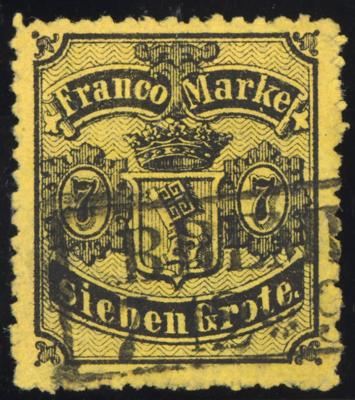 .gestempelt - Bremen Nr. 13 (7 Grote) Prachtstück, - Briefmarken