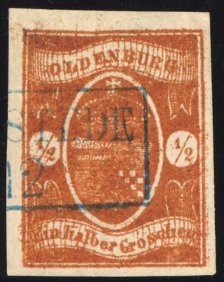 .gestempelt - Oldenburg Nr. 11 a (1/2 Groschen) klar gestplts. breitrandiges Prachtstück, - Známky