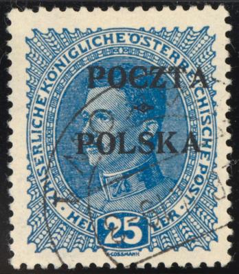 .gestempelt - Polen Nr.36 (25 Heller) gepr. Z. Mikulski u. sign. Koopmann, - Stamps